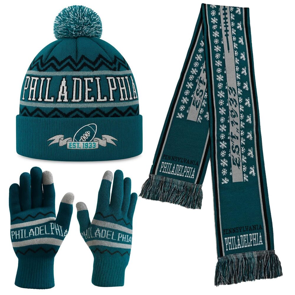 7340 Vintage Classic Skull Cap Beanie Hat with Warm Gloves and Extended